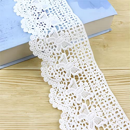 4 meters 10cm Blume Stickerei Spitzenbordüre,Spitzenband,Spitzenborte,HäKelspitze,Dekoband,Zierband,Häkelborte,Borte Bänder zum für Geburtstagseinladungen,Tischdeko,Hochzeitskleidern,Weiss 4 meters 10cm Blume Stickerei Spitzenbordüre,Spitzenband,Spitzenborte,HäKelspitze,Dekoband,Zierband,Häkelborte,Borte Bänder zum für Geburtstagseinladungen,Tischdeko,Hochzeitskleidern,Weiss von JekyTMP