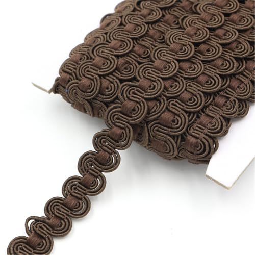 5 Meters 10 mm Polyester Spitzenband, Spitzenborte, Zierborte, Dekoband, Borten BäNder, Spitzenstoff, Bortenband, Lace Ribbon, Spitzenbesatz, HäKelband, Geschenkband zum Nähen,DIY Basteln (Braun) von JekyTMP