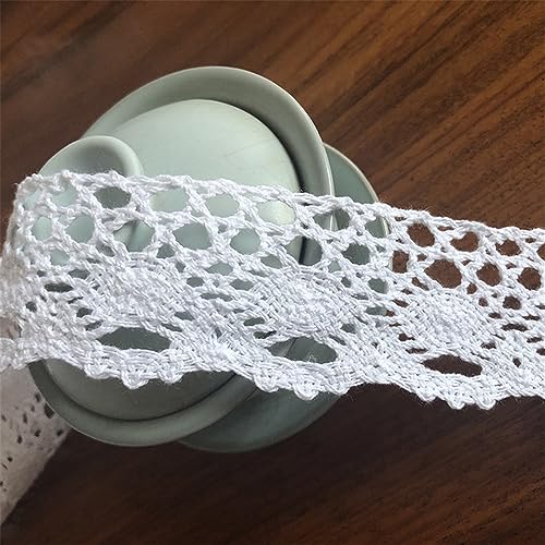 JekyTMP 5 Meters Spitzenband Vintage, Zierband, Spitze Stoff, Spitzenborte für Nähen, SpitzenbäNder Weiß, Dekoband Spitze, Spitzenband Schmal, Lace Ribbon, Spitzenband Nähen, Weiß [Breite 4cm] von JekyTMP