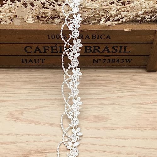 5 Yards 2 cm HäKelspitze Meterware, Spitzenband Spitzenborte Dekoband Lace Trim WäSchespitze Zierband Spitzenbesatz Nähborte Saumspitze GehäKelteborte Spitzenstoff Borten Und BäNder Zum NäHen(Weiss) von JekyTMP