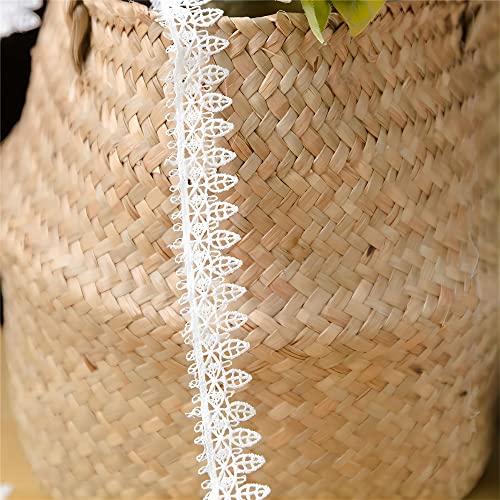 5 Yards Spitzenband Vintage, Zierband, Spitzenborte, Stoffband, Spitzenband Schmal, Spitzenband Nähen, Klöppelspitze Meterware, Dekoband Spitze, Stofspitze, Stil D Weiß [Breite 2.2 cm] von JekyTMP