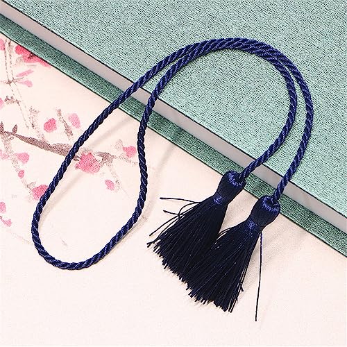 5 pcs 5 cm Bunt Quasten AnhäNger, Lesezeichen Quasten Tassel Klein Deko Quaste Boho Troddel SchlüSselanhäNger MöBel Quasten Dicke Zierquaste Seidenquaste für DIY-Projekte Handwerk ZubehöR(Dunkelblau) von JekyTMP