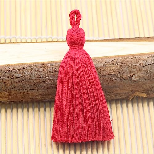 5 pcs 7 cm Bunt Groß Quasten, Lesezeichen Quasten Tassel AnhäNger Quasten SchlüSselanhäNger Boho Troddel MöBel Quasten Dicke Zierquaste Deko Quaste für DIY-Projekte Handwerk ZubehöR(AD-Rot) von JekyTMP