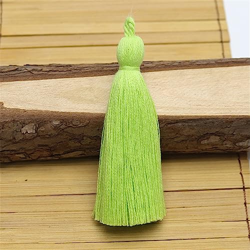 5 pcs 7 cm Bunt Groß Quasten, Lesezeichen Quasten Tassel AnhäNger Quasten SchlüSselanhäNger Boho Troddel MöBel Quasten Dicke Zierquaste Deko Quaste für DIY-Projekte Handwerk ZubehöR(BO-Apfelgrün) von JekyTMP