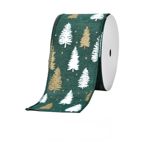 50 Yard Weihnachtsbänder - 63 mm Breite Satinband für Geschenkverpackung Geschenkband Schleifenband Dekoband Stoffband für Geschenkverpackung DIY Luftballons Weihnachten (K) von JekyTMP
