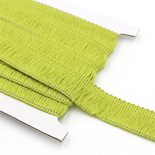 6 Meters 25mm Baumwolle Fransenbesatz FransenbordüRe Fransenborte Band Fringe Fransenband Quasten Trim MöBelfransen Spitzenband HäKelband Spitzenborte für Kleidung Vorhang Wohnaccessoires,Fruchtgrün von JekyTMP