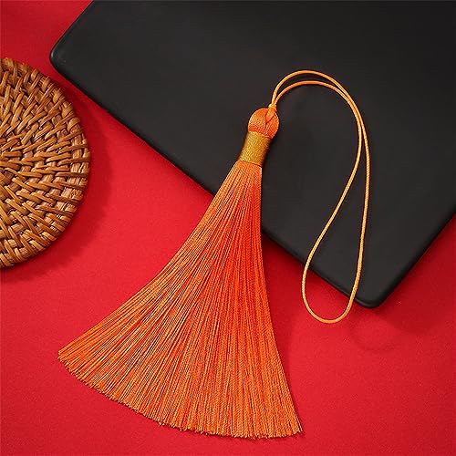 6 Pieces 12 cm Bunte Troddel AnhäNger, Tassels Anhänger, Lange Quasten Anhänger mit Seile Schlaufe, Seidige Quasten, Fransen Lesezeichen, Hängende Verzierung, Bastelquasten, für DIY Handwerk (Orange) 6 Pieces 12 cm Bunte Troddel AnhäNger, Tassels Anhänger, Lange Quasten Anhänger mit Seile Schlaufe, Seidige Quasten, Fransen Lesezeichen, Hängende Verzierung, Bastelquasten, für DIY Handwerk (Orange) von JekyTMP