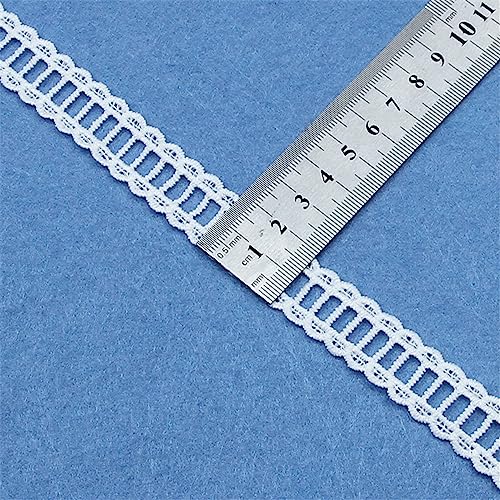 6 Yards Länge 1,8 cm Breite Vintage Spitzenband, Spitzenborte Meterware Dekoband Spitzenstoff Geschenkband HäKelband Bortenband Lace Ribbon Stickborte StoffbordüRe Festonspitze WäSchespitze(Weiß E) von JekyTMP