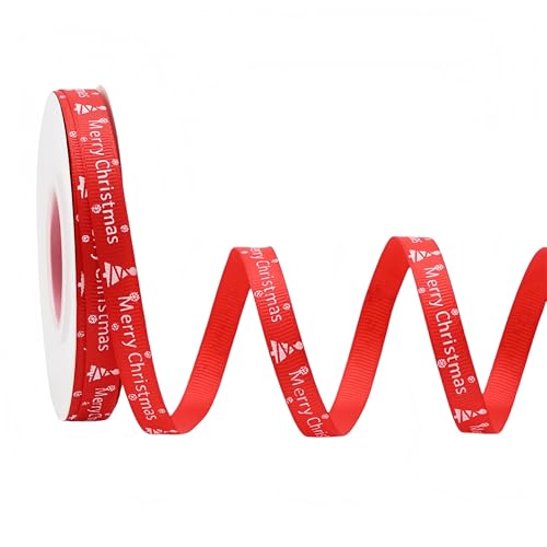 75 Yard Weihnachtsbänder - 10 mm Breite Satinband für Geschenkverpackung Polyesterband Dekoband Geschenkband Schleifenband Stoffband für Geschenkverpackung DIY Luftballons Weihnachten (C) von JekyTMP