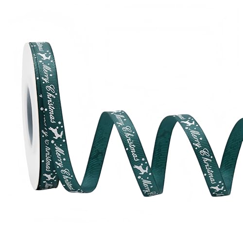 75 Yard Weihnachtsbänder - 10 mm Breite Satinband für Geschenkverpackung Polyesterband Dekoband Geschenkband Schleifenband Stoffband für Geschenkverpackung DIY Luftballons Weihnachten (F) von JekyTMP