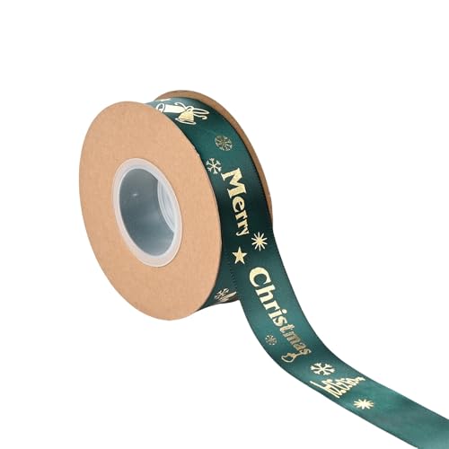 75 Yard Weihnachtsbänder - 25 mm Breite Satinband für Geschenkverpackung Polyesterband Dekoband Schleifenband Geschenkband Stoffband für Geschenkverpackung DIY Luftballons Weihnachten (B) von JekyTMP