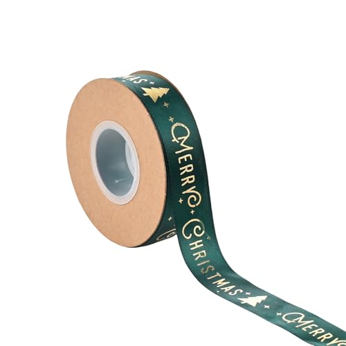 75 Yard Weihnachtsbänder - 25 mm Breite Satinband für Geschenkverpackung Polyesterband Dekoband Schleifenband Geschenkband Stoffband für Geschenkverpackung DIY Luftballons Weihnachten (E) von JekyTMP