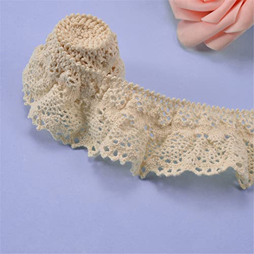 8 Yards 4 cm Dehnbare Plissierte Stickerei-Spitze aus Baumwollgarn, Spitzenborte Häkelborte Spitze Meterware Dekoband Lace NäHborte Spitzenstoff Zierband Borten BäNder RüSchenborte RüSchenstoff,Creme 8 Yards 4 cm Dehnbare Plissierte Stickerei-Spitze aus Baumwollgarn, Spitzenborte Häkelborte Spitze Meterware Dekoband Lace NäHborte Spitzenstoff Zierband Borten BäNder RüSchenborte RüSchenstoff,Creme von JekyTMP