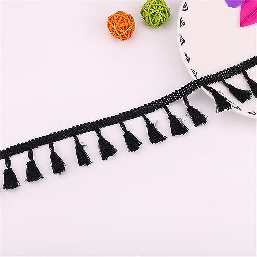 8 Yards 4 cm Farbige Fransenborte, Fransenband, Quasten Trim, Baumwollspitze, HäKelband, Spitze Borte, Dekoband BäNder BordüRe Spitzenband Fransenbesatz Tanzfransen Spitzenrand für Nähen (01_Schwarz) 8 Yards 4 cm Farbige Fransenborte, Fransenband, Quasten Trim, Baumwollspitze, HäKelband, Spitze Borte, Dekoband BäNder BordüRe Spitzenband Fransenbesatz Tanzfransen Spitzenrand für Nähen (01_Schwarz) von JekyTMP