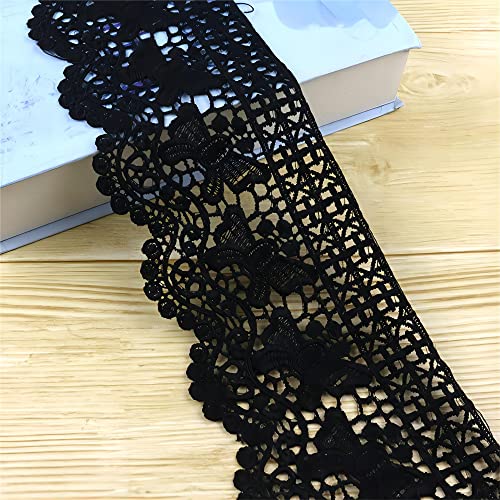 8 meters 10cm Blume Stickerei Spitzenbordüre,Spitzenband,Spitzenborte,HäKelspitze,Dekoband,Zierband,Häkelborte,Borte Bänder zum für Geburtstagseinladungen,Tischdeko,Hochzeitskleider,Schwarz 8 meters 10cm Blume Stickerei Spitzenbordüre,Spitzenband,Spitzenborte,HäKelspitze,Dekoband,Zierband,Häkelborte,Borte Bänder zum für Geburtstagseinladungen,Tischdeko,Hochzeitskleider,Schwarz von JekyTMP