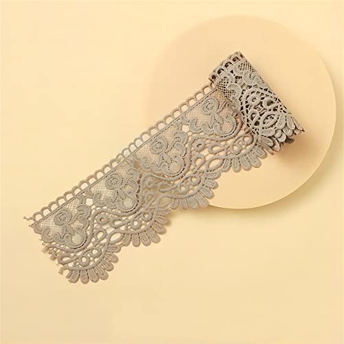 JekyTMP 1 Yard 10cm Bestickte Spitzenband Spitzenborte SpitzenbordüRe HäKelspitze Dekoband Zierband Häkelborte Zierborte Wäschespitze Stoffbordüren für Nähen Handwerk Hochzeit Deko Scrapbooking, von JekyTMP