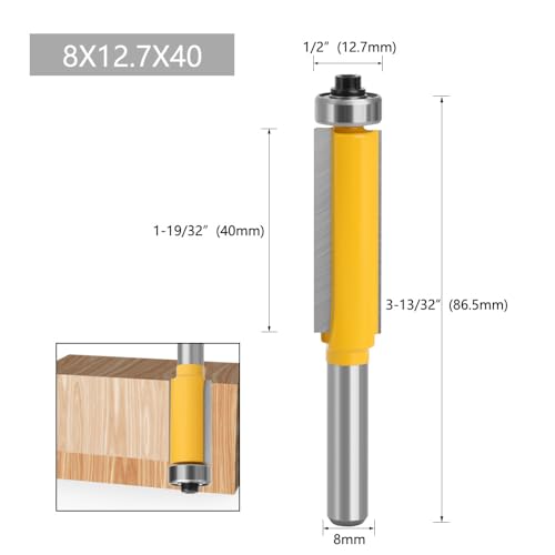8mm Bündigfräser Schaft Fräser Oberfräser mit Kugellagern, Werkzeuge für die Holzbearbeitung, Bündigfräser für den Holzzuschnitt 8mm Bündigfräser Schaft Fräser Oberfräser mit Kugellagern, Werkzeuge für die Holzbearbeitung, Bündigfräser für den Holzzuschnitt von Jellybibo