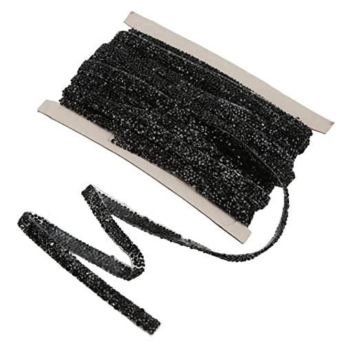 10 Yard Strassbänder, 1 cm breite schwarze Glitzer Strassbänder für Hochzeit, Geburtstag, Dekorationen, DIY Handwerk von Jenngaoo