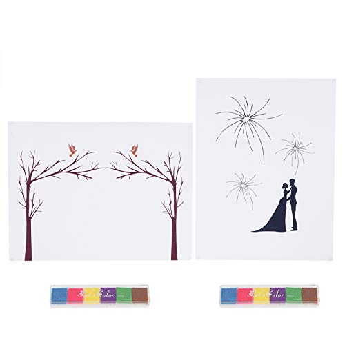 2Pack Fingerabdruckmalerei, Hochzeitsgast Anmelden Unterschrift Buch Leinwand Ballons Baum Fingerabdruck Malerei Dekor für Hochzeitsfeier, 30X40 cm (Baum + Feuerwerks) 2Pack Fingerabdruckmalerei, Hochzeitsgast Anmelden Unterschrift Buch Leinwand Ballons Baum Fingerabdruck Malerei Dekor für Hochzeitsfeier, 30X40 cm (Baum + Feuerwerks) von Jenngaoo
