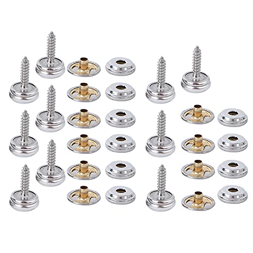 Jenngaoo 30 Stück Kupfer Druckknöpfe Set, 15mm, Silber, Zeltbefestigung, Kleidung, Taschen von Jenngaoo