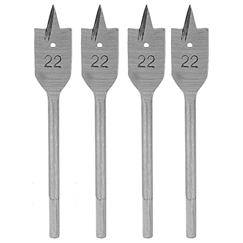 4 Stück Spatenbohrer Set, 22mm Flacherfräsbohrer Set Holzbohrer Kohlenstoffstahl Paddel Flache Bit Set Holzbearbeitung Lochöffner DIY Bohrwerkzeuge von Jenngaoo