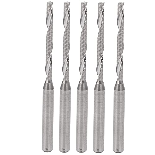 5 Stück Schaftfräser, Hartmetall CNC Fräser Set Gravur Bits Carving Drill Werkzeuge, 3.175mm Schaft, 2mm Schneidkante Durchmesser von Jenngaoo