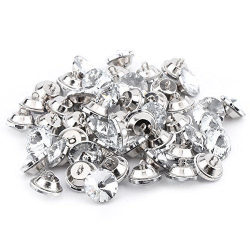 50 Stück Strass Knopf, Kristall Diamant Knöpfe zum Nähen DIY Handwerk Dekoration Zubehör für Kleidung Sofa Polster Kopfteil (25 mm) von Jenngaoo
