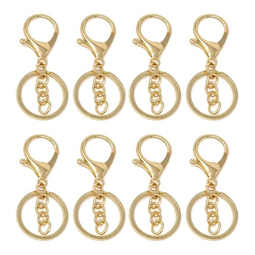 50 Stück Schlüsselanhänger Ringe, Goldene Karabinerverschlüsse Schlüsselanhänger Für Die Schmuckherstellung Legierung Handwerk Metall Schlüsselanhänger Mit Kette Für DIY Handwerk von Jenngaoo