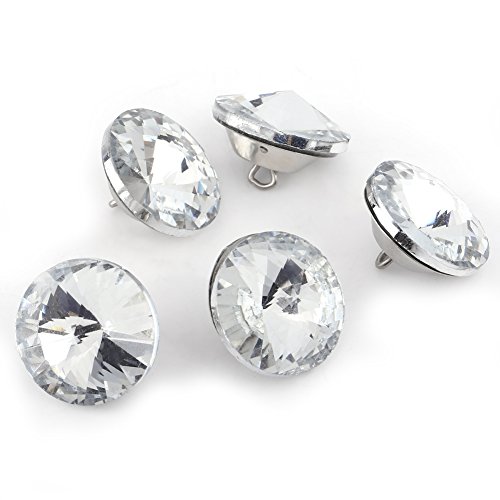 50 Stück Strass Knopf, Kristall Diamant Knöpfe zum Nähen DIY Handwerk Dekoration Zubehör für Kleidung Sofa Polster Kopfteil (20 mm) von Jenngaoo