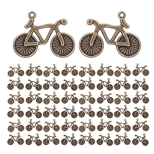 Jenngaoo 50Pcs Fahrrad Sport Charms, Fahrrad Anhänger für DIY Schlüsselanhänger Armband Halskette Dekoration Schmuck Zubehör von Jenngaoo