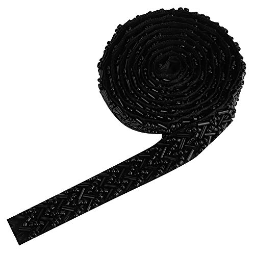 Jenngaoo 1 Yard Perlenband, DIY handgefertigte Kleidung Besticktes Nähzubehör zum Basteln, Nähen, Hochzeitskleidung, Dekoration(1,5 cm Schwarz) von Jenngaoo