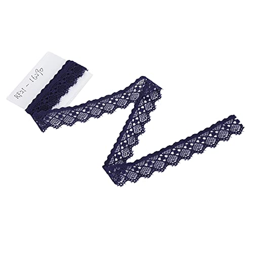 2CM Breite Spitzenbesatz, Marineblau Unelastische Stickerei Spitzenband für Vorhang Tischdecke Schonbezug Braut DIY Handwerk Kleidung Zubehör - 10 Yards von Jenngaoo