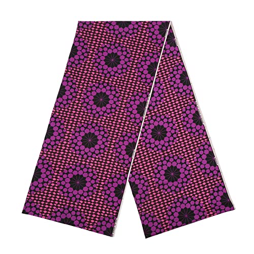 Jenngaoo 6 Yards afrikanischer Stoff, afrikanischer Polyester Wachsdruckstoff Bunte Muster geometrischer Musterstoff für Partykleid(#3) von Jenngaoo