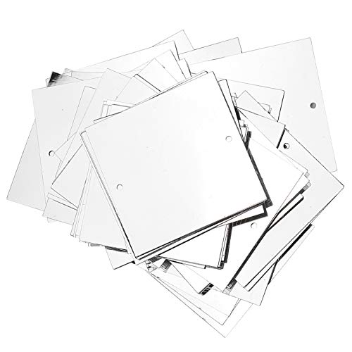 Jenngaoo 60 Stück Pailletten, 50 x 50mm 50g PVC Quadratische Lose Pailletten Pailletten Nähen Hochzeitsdekoration Handwerk DIY Zubehör (Silber) von Jenngaoo