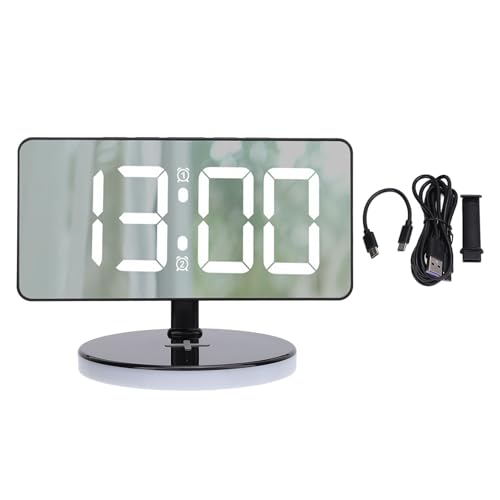 Jenngaoo Digitaler Wecker mit LED-Spiegel und RGB-Nachtlicht, 7,3-Zoll Acryl-Display 6 Helligkeitsstufen 24/12h Format USB-C-Ladestation für Schlafzimmer Wohnzimmer Jenngaoo Digitaler Wecker mit LED-Spiegel und RGB-Nachtlicht, 7,3-Zoll Acryl-Display 6 Helligkeitsstufen 24/12h Format USB-C-Ladestation für Schlafzimmer Wohnzimmer von Jenngaoo