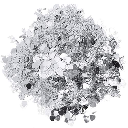Jenngaoo Hochzeit Konfetti, Glitzer Herzförmiges Konfetti für Valentinstag und Hochzeit, Silber, 100g von Jenngaoo