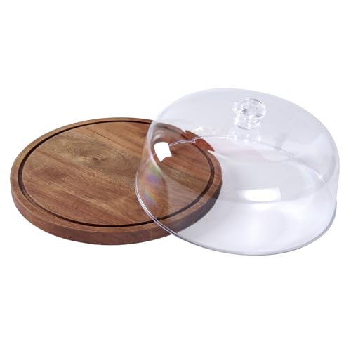Jenngaoo Kuchenständer mit Deckel aus Akazienholz, 12 Zoll Rundes 2-in-1 Desserttablett & Schneidebrett mit Acryl-Glassturz, Servierplatte für Gebäck, Käseplatten, Geburtstagsfeier Jenngaoo Kuchenständer mit Deckel aus Akazienholz, 12 Zoll Rundes 2-in-1 Desserttablett & Schneidebrett mit Acryl-Glassturz, Servierplatte für Gebäck, Käseplatten, Geburtstagsfeier von Jenngaoo