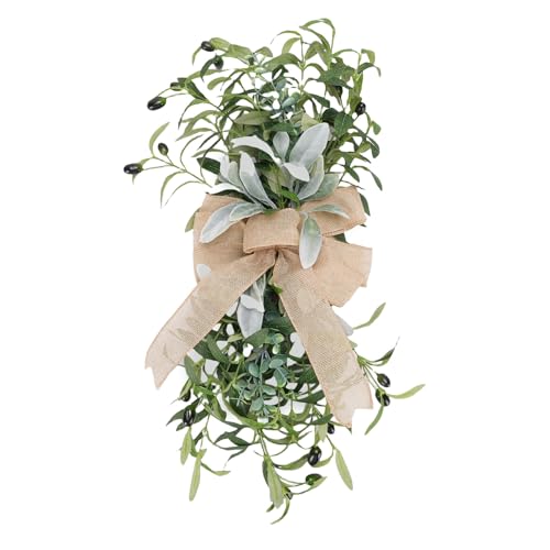 Jenngaoo Künstlicher Oliventreppenkranz Dekoration, 60 cm Hängeschmuck aus Kunststoff mit Olivenblättern und Beeren, ganzjährig für Innen- und Außenbereiche, Türen, Wände, Kamin Jenngaoo Künstlicher Oliventreppenkranz Dekoration, 60 cm Hängeschmuck aus Kunststoff mit Olivenblättern und Beeren, ganzjährig für Innen- und Außenbereiche, Türen, Wände, Kamin von Jenngaoo