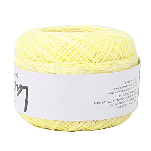 Jenngaoo Lace Cotton Yarn, beliebtes Lace Cotton Yarn Hand gehäkelt Summer Silk Light Thin Thread Ball Häkeln Lace Hand Stricken Craft Art Garn(Hellgelb) von Jenngaoo