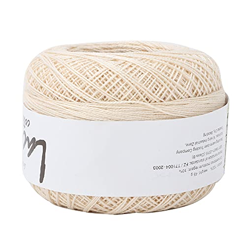 Jenngaoo Lace Cotton Yarn, beliebtes Lace Cotton Yarn Hand gehäkelt Summer Silk Light Thin Thread Ball Häkeln Lace Hand Stricken Craft Art Garn(Rice White) von Jenngaoo