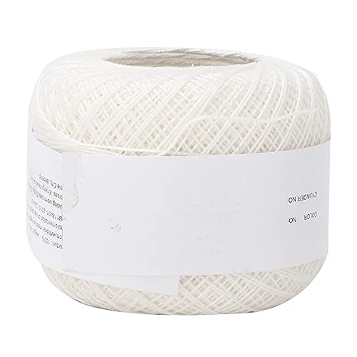 Jenngaoo Lace Cotton Yarn, beliebtes Lace Cotton Yarn Hand gehäkelt Summer Silk Light Thin Thread Ball Häkeln Lace Hand Stricken Craft Art Garn(Weiß) von Jenngaoo