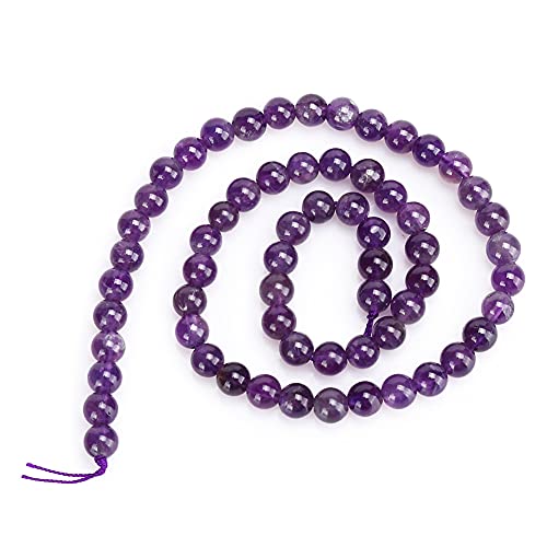 Natürliche Amethyst Steinperlen Lila Runde Lose Perlen für DIY Schmuck Armband Halskette Herstellung(6mm, 62Pcs/String) von Jenngaoo