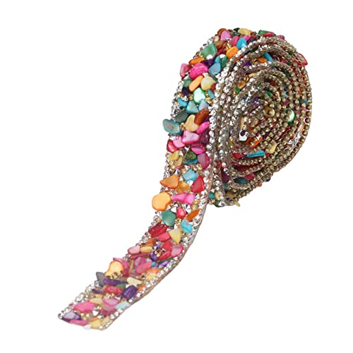 Strassband, 2m/2,2 Yard Selbstklebendes Kristall Strass Aufkleberband zum Nähen, Basteln, Hochzeit, Party, Schmuck, Dekoration (Bunt) von Jenngaoo
