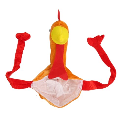 Jenngaoo Thanksgiving Truthahnhut, lustige Plüsch -Truthahnhüße Hühnerhut Erfinderisch lustige Neuheiten Kopfbedeckung für Halloween Thanksgiving Weihnachten Xtmas Dress up Kostümparty von Jenngaoo