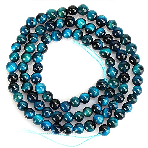 Tigerauge Perlen Naturstein Blau Runde Lose Perle für DIY Halskette Armband Schmuckherstellung(4 mm, 92 pcs/string) von Jenngaoo