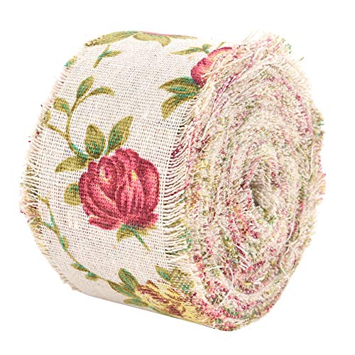Leinenband, Bedruckter Rosen Blumen Gürtel Bedruckter Bandgurt für Hochzeitsparty Verpackung DIY Handwerk Wohnkultur - 5cm x 10m/ 2,0 Zoll x 32,8ft Leinenband, Bedruckter Rosen Blumen Gürtel Bedruckter Bandgurt für Hochzeitsparty Verpackung DIY Handwerk Wohnkultur - 5cm x 10m/ 2,0 Zoll x 32,8ft von Jenngaoo