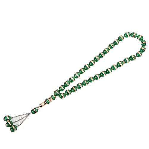 Perlen Rosenkranz 33 Körner, 12 mm Tasbih Muslim Gebetskette Armbänder Meditation Schmuck für islamische Frauen Männer dekorativ(Grün) von Jenngaoo