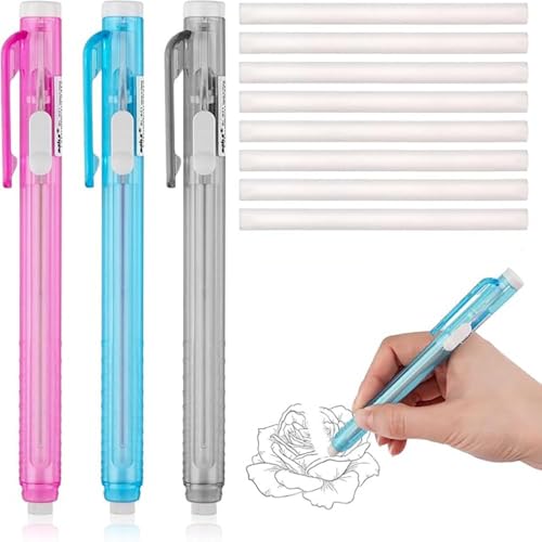 3 Stück Automatischer Radiergummi-Stift Mechanischer Radierer mit 8 Ersatzminen Perfekt für präzises Radieren in Schule, Büro, Zeichnen & Kunst 3 Stück Automatischer Radiergummi-Stift Mechanischer Radierer mit 8 Ersatzminen Perfekt für präzises Radieren in Schule, Büro, Zeichnen & Kunst von Jennytim