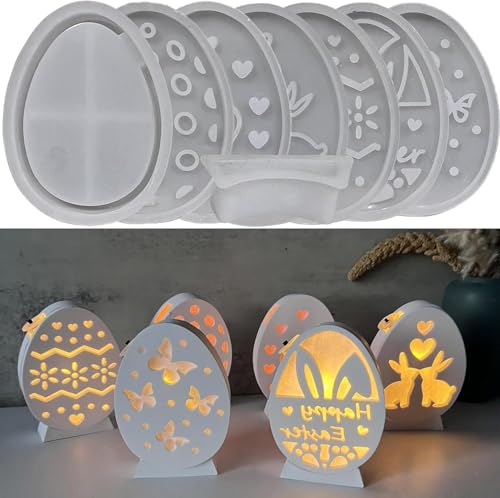 Silikonformen Gießformen Ostern, Ostereier Silikonform Gießform Ostern Hase Gips Zum Gießen Gießformen Silikon Gießform Herz Silikonform für Ostern (A) von Jennytim