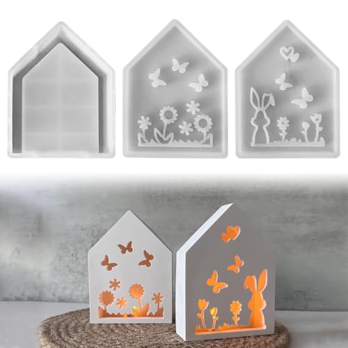Silikonformen Gießformen Ostern, Ostereier Silikonform Gießform Ostern Hase Gips Zum Gießen Gießformen Silikon Gießform Herz Silikonform für Ostern (B) von Jennytim